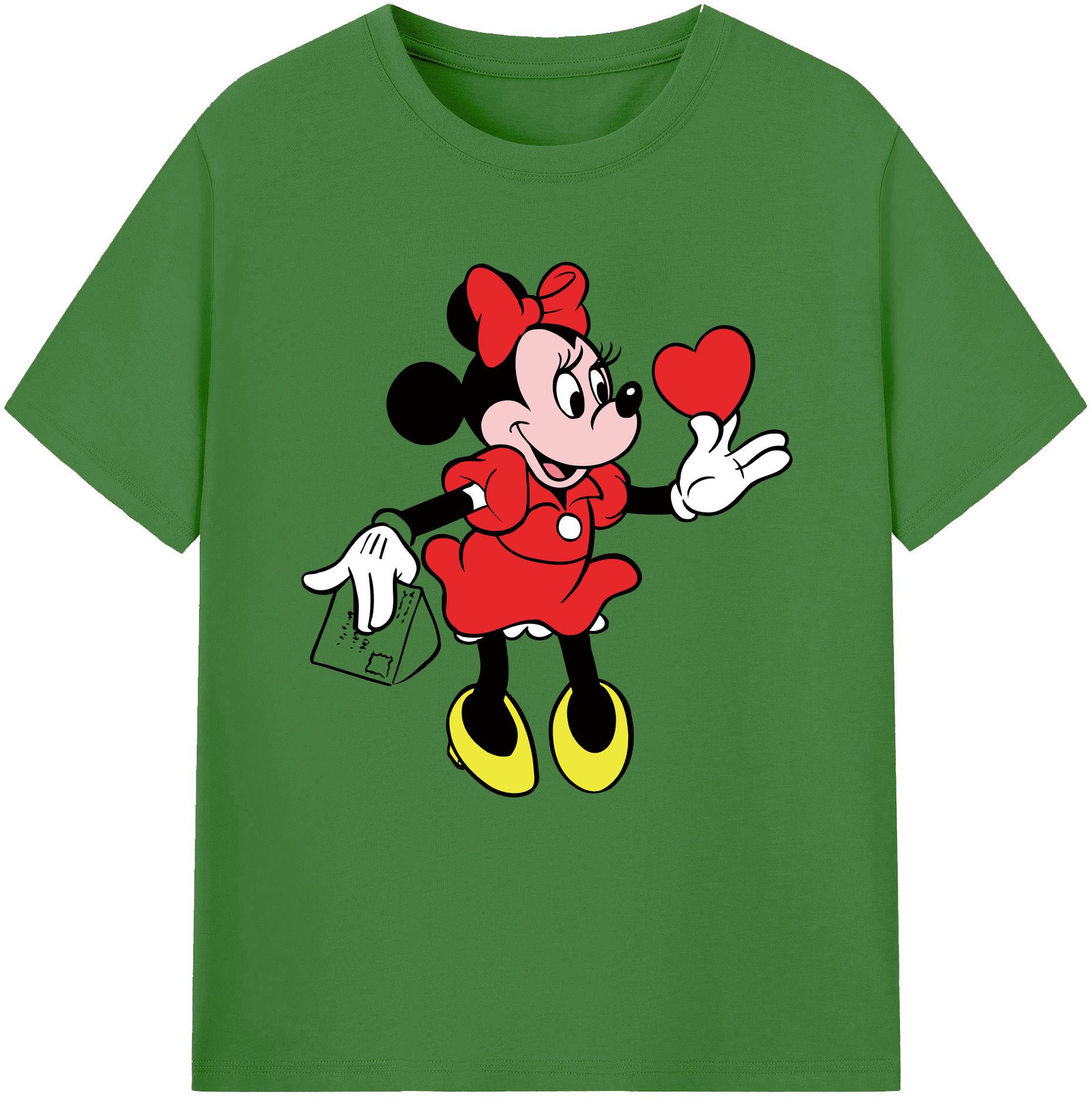 （画像用） ミッキーマウス Mickey Mouse レディースカジュアルプリントTシャツ（綿100％）